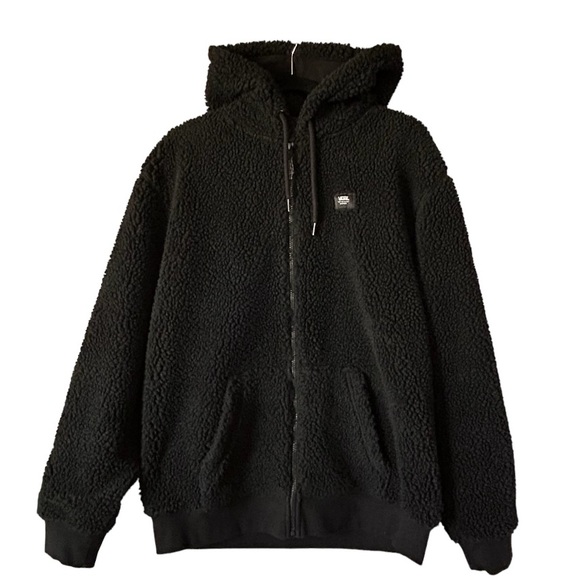 Vans Other - VANS Tailwater Black Sherpa Hoodie Mens Large Street Style Full Zip Front Pocket